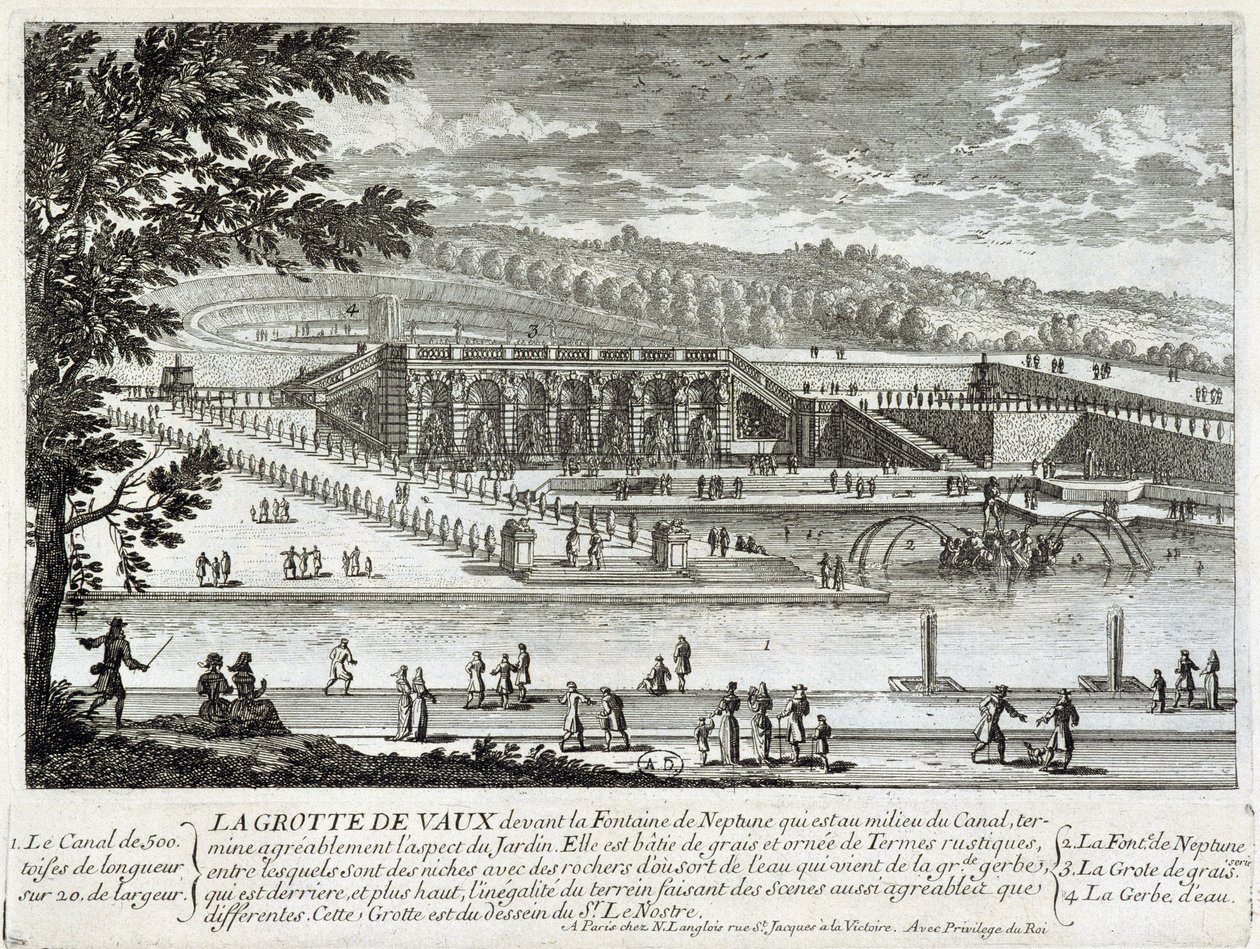 Vaux Le Visomte (Vaux-Le-Vicomte) की गुफा का दृश्य - पेरेल द्वारा, 17वीं शताब्दी के अंत में द्वारा गेब्रियल पेरेल