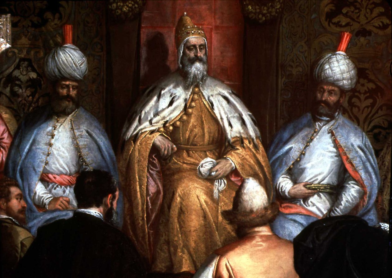 मेरिनो ग्रिमानी (1532-1605) फारसी राजदूत प्राप्त करते हैं द्वारा गेब्रियल कैलारी