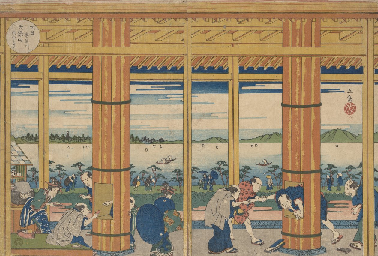 टेम्पोज़न खाड़ी के तट पर स्नान-आश्रय, 1838। द्वारा गाकुटी