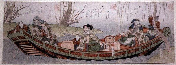 सेंडाई ग्रुप ट्रिप्टिच: शू किंगडम के तीन नायक, c.1818-30 (वुडब्लॉक प्रिंट) द्वारा गकुटेति हरुनोबु