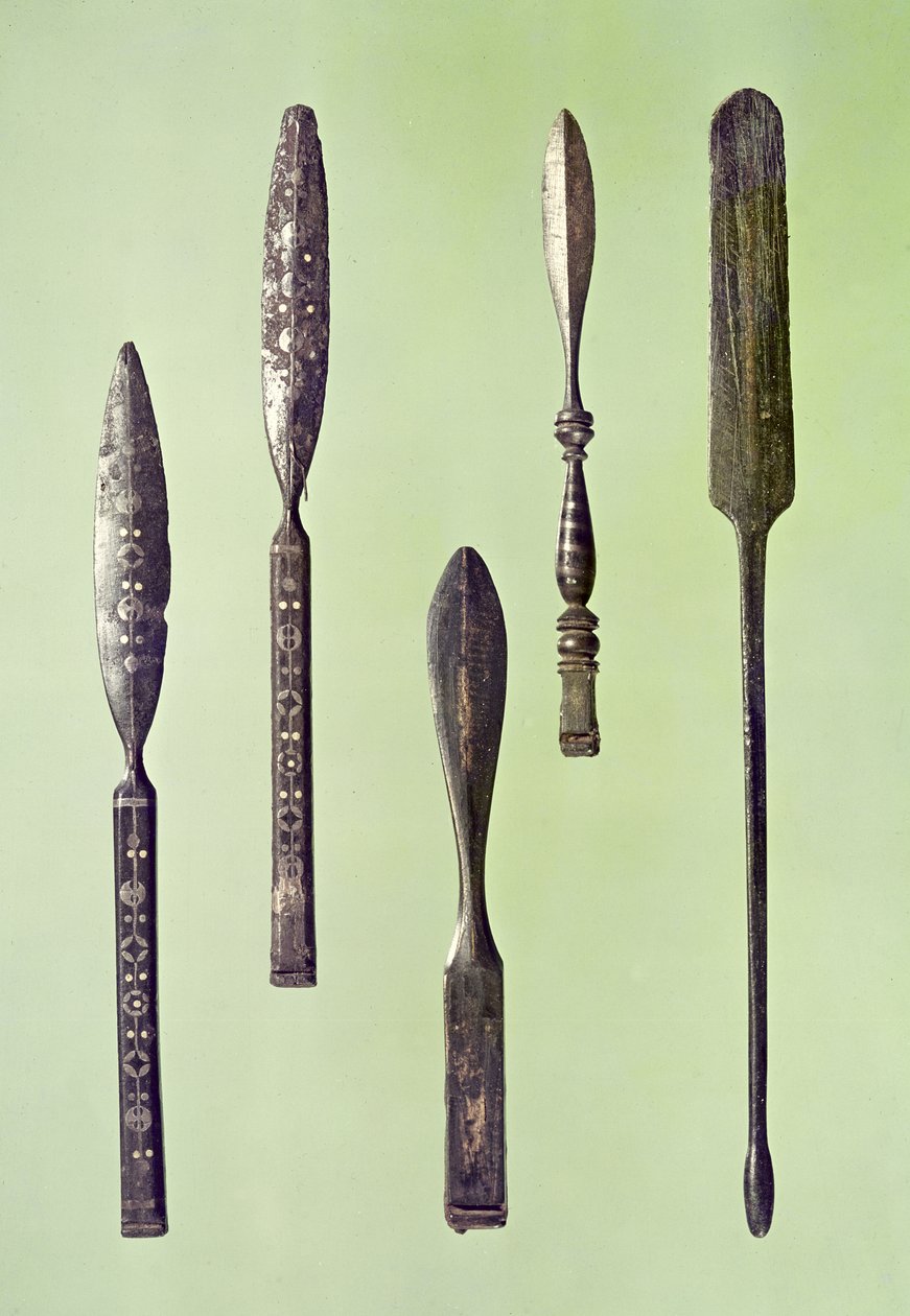 Oculist के उपकरण, c.270 (धातु) द्वारा गैलो रोमन