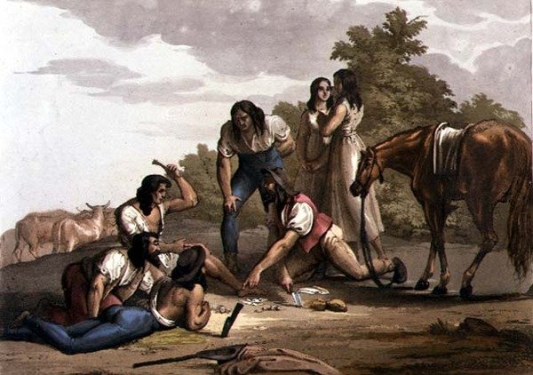 पराग्वे के स्पेनिश चरवाहों (रंग लिथो) द्वारा गैलो गैलीना