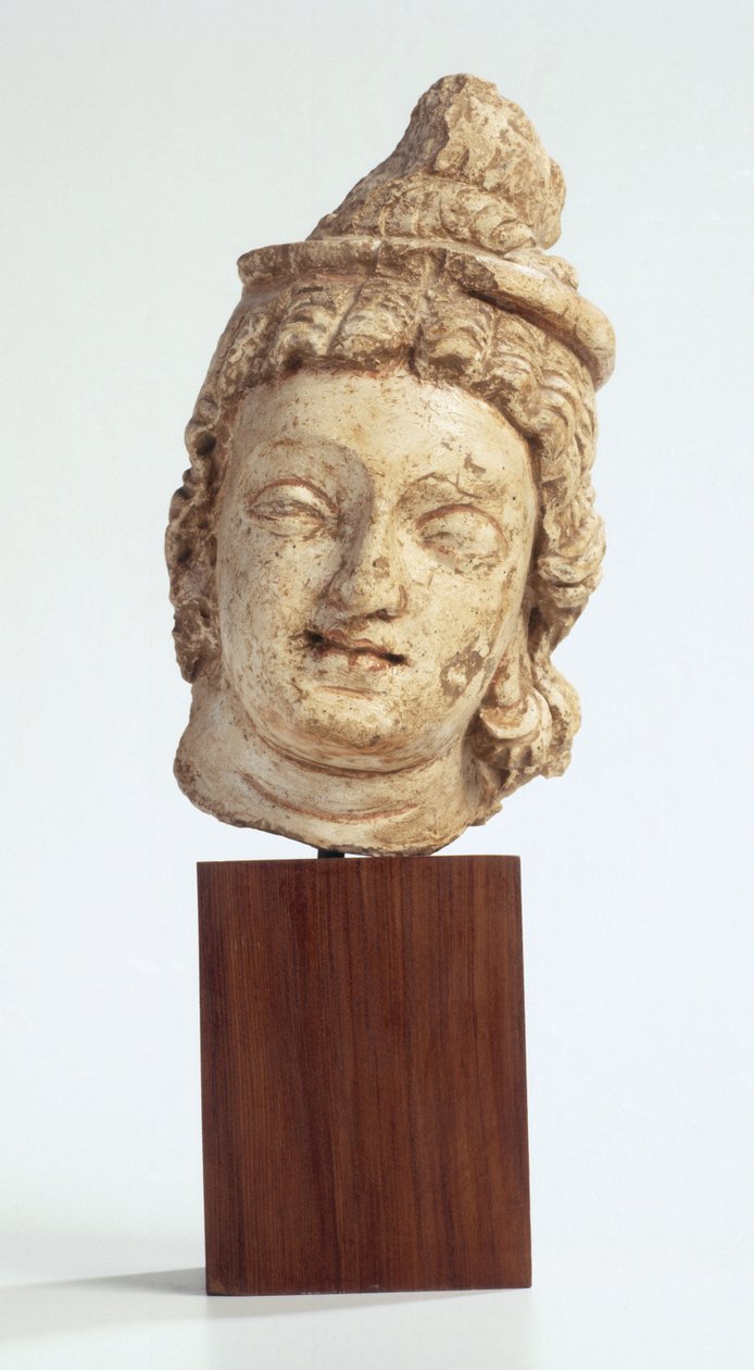 बोधिसत्व, कुषाण वंश, 100-400 (प्लास्टर) द्वारा गांधार स्कूल