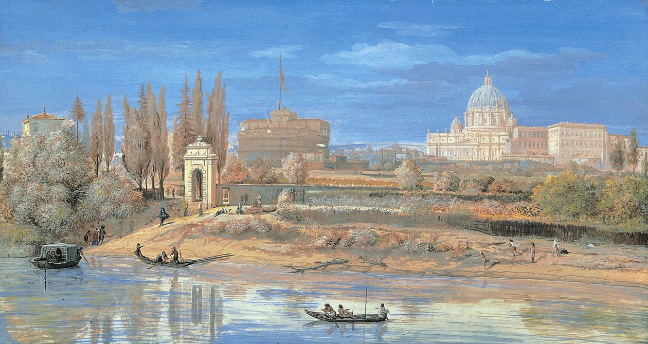 Castel SantAngelo का दृश्य और Prati di Castello से देखा जाने वाला वेटिकन द्वारा गैस्पर वान विटेल
