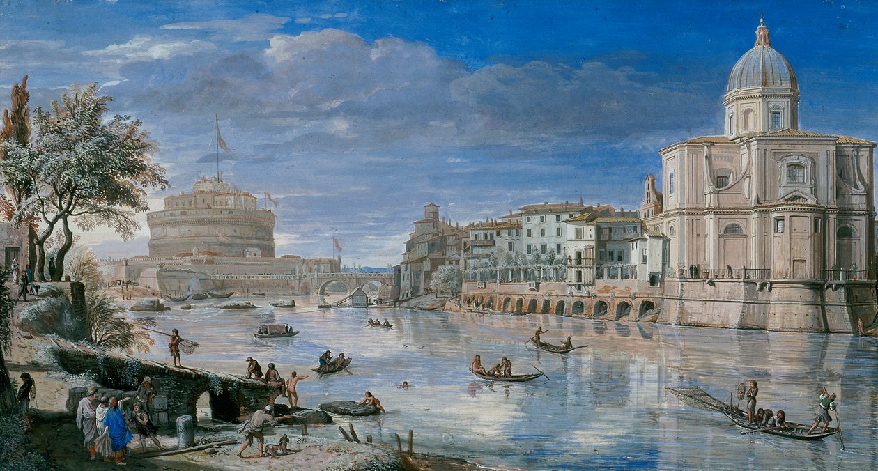 Castel SantAngelo के साथ रोम का दृश्य द्वारा गैस्पर वान विटेल