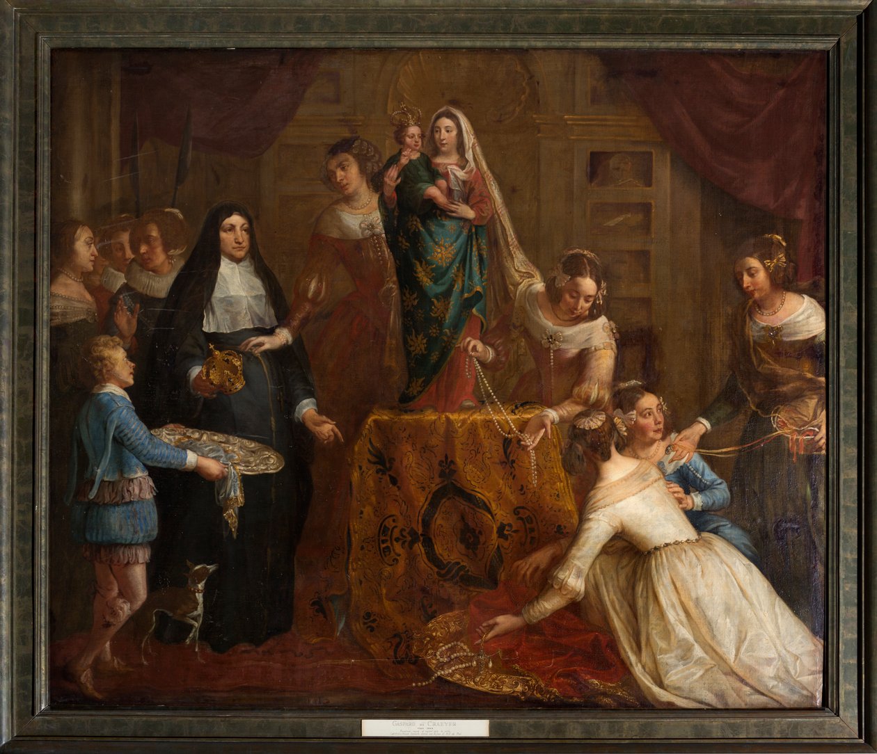 पैरिश चर्च (एग्लीज़ सेंट-ब्राइस)। पेंटिन "स्पेन की आर्चड्यूक इसाबेल ने हाले के बेसिलिकम सेंट-मार्टिन को अपने गहने दिए"। गैस्पर डी क्रेयर. द्वारा गैस्पर डी क्रेयर