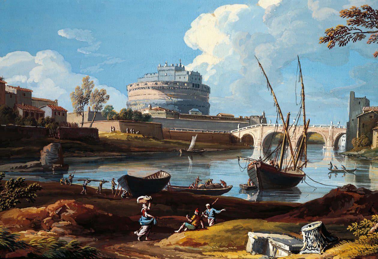 गैस्पर वैन विटेल (1652 या 1653-1736) द्वारा रोम में Castel Sant'Angelo में Tiber द्वारा गैस्पर वान विटेल