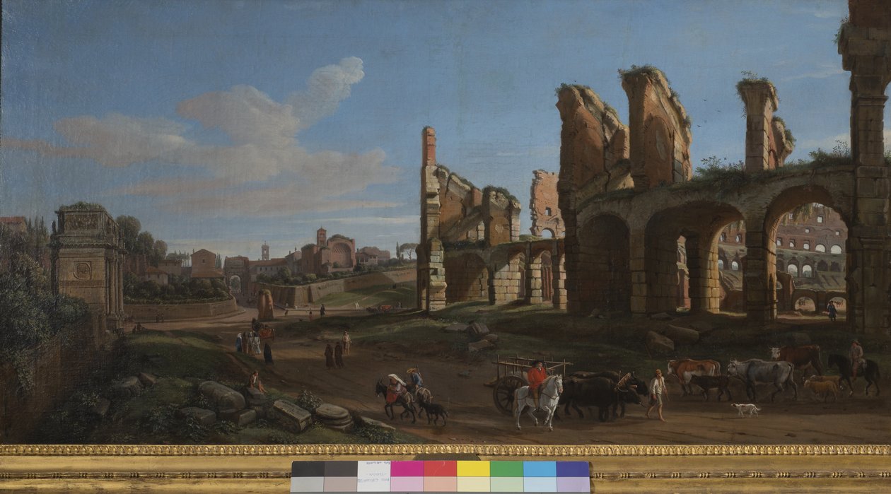 कोलोसियम और रोमन फोरम, 1711 द्वारा गैस्पर वान विटेल