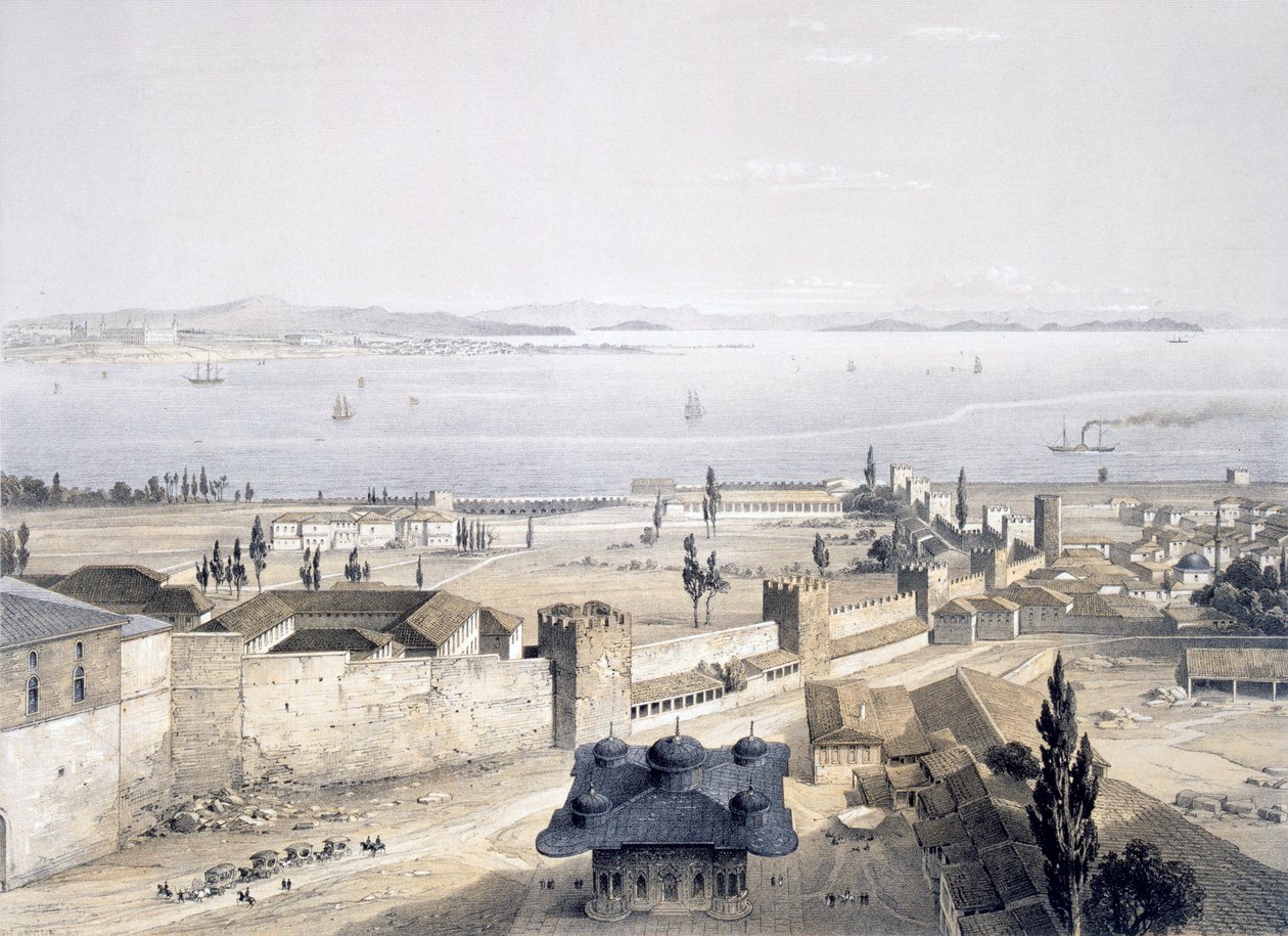 मस्जिद से बोस्फोरस का दृश्य, 1852 द्वारा गैसपार्ड फोसाटी