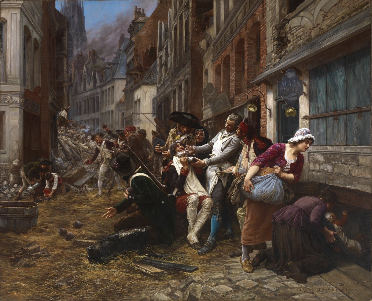 लिली की घेराबंदी की कड़ी, 1792, 1891। द्वारा गैस्टन थिओडोर मेलिंगुए