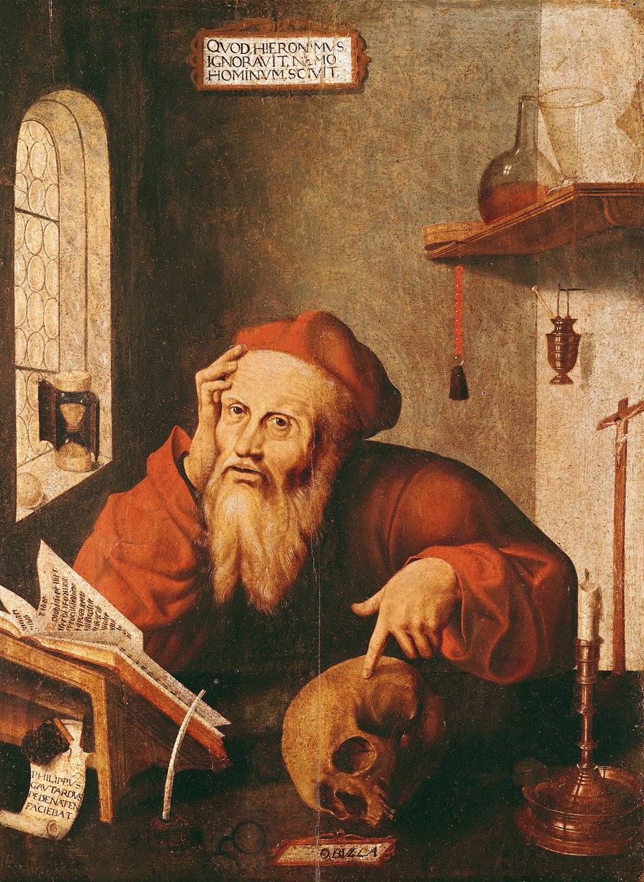 सेंट जेरोम, क्वेंटिन मास या मेट्सिस द्वारा एक पेंटिंग के बाद (1466-1530) द्वारा गौतार्ड डे पाइजनस