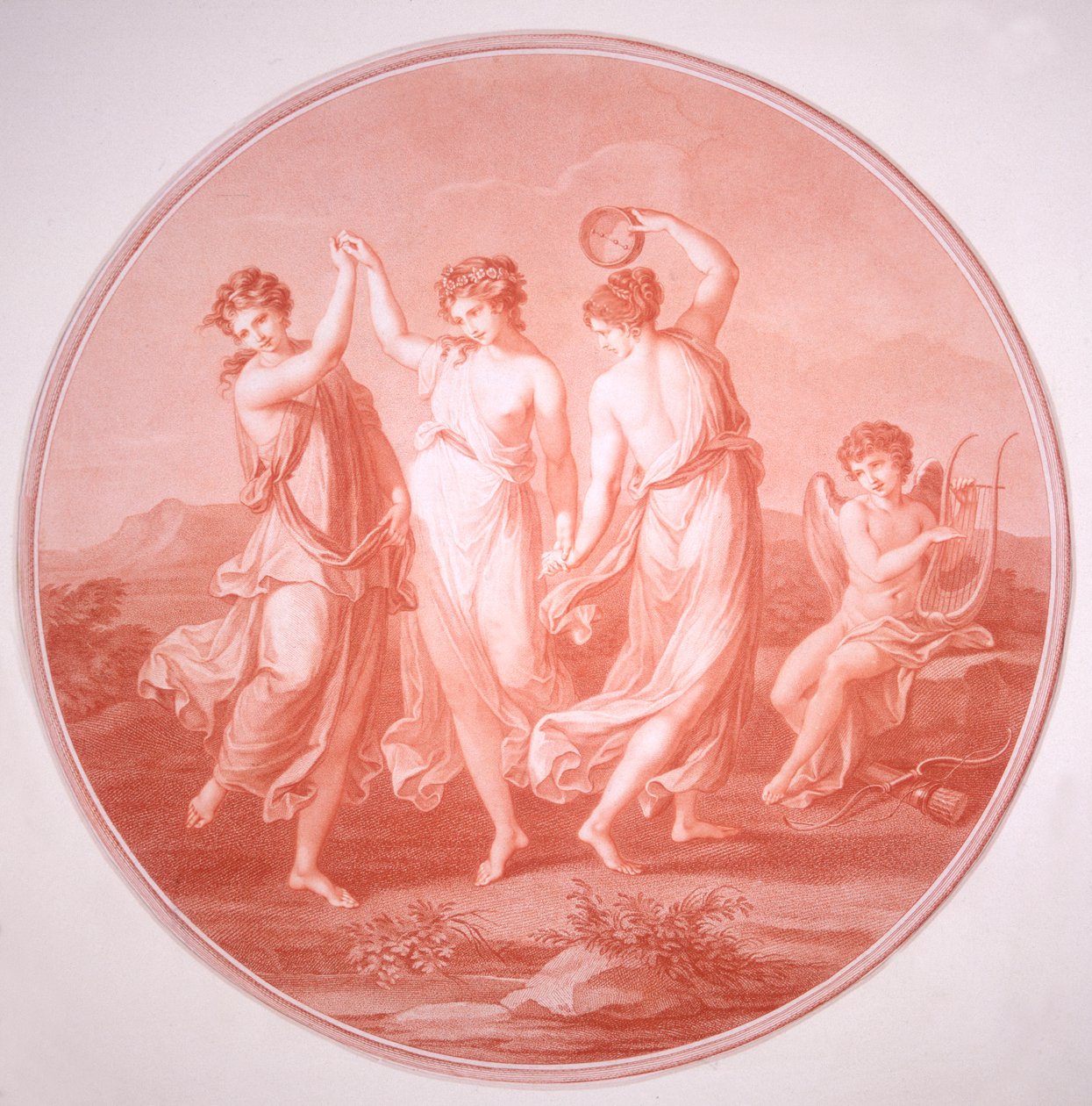 द थ्री ग्रेस एंड क्यूपिड, c1775-c1792। द्वारा गैवरिला इवानोविच स्कोरोडोमॉफ़