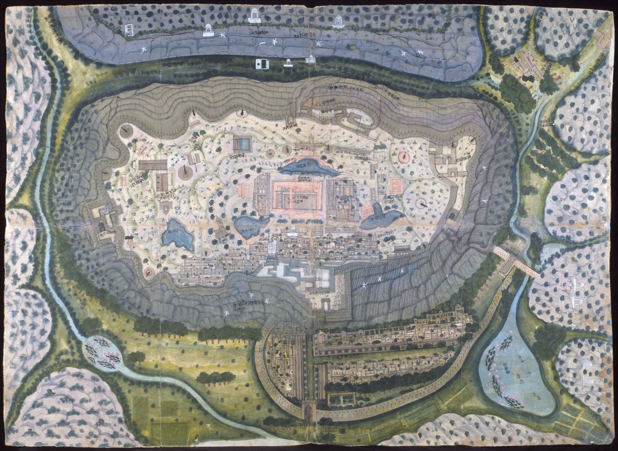रणथंभौर का गढ़वाली शहर, सीए। 1810-18। द्वारा Bagta . की पीढ़ी