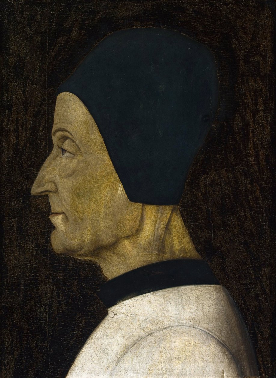 लोरेंजो गिउस्टिनी का पोर्ट्रेट (1383-1456) (सेंट लॉरेंट जस्टिनियन) - बेलिनी, जेंटाइल (सीए। 1429-1507) द्वारा। पैनल पर तापमान, आकार: 41x29,5 द्वारा जेंटाइल बेलिनी
