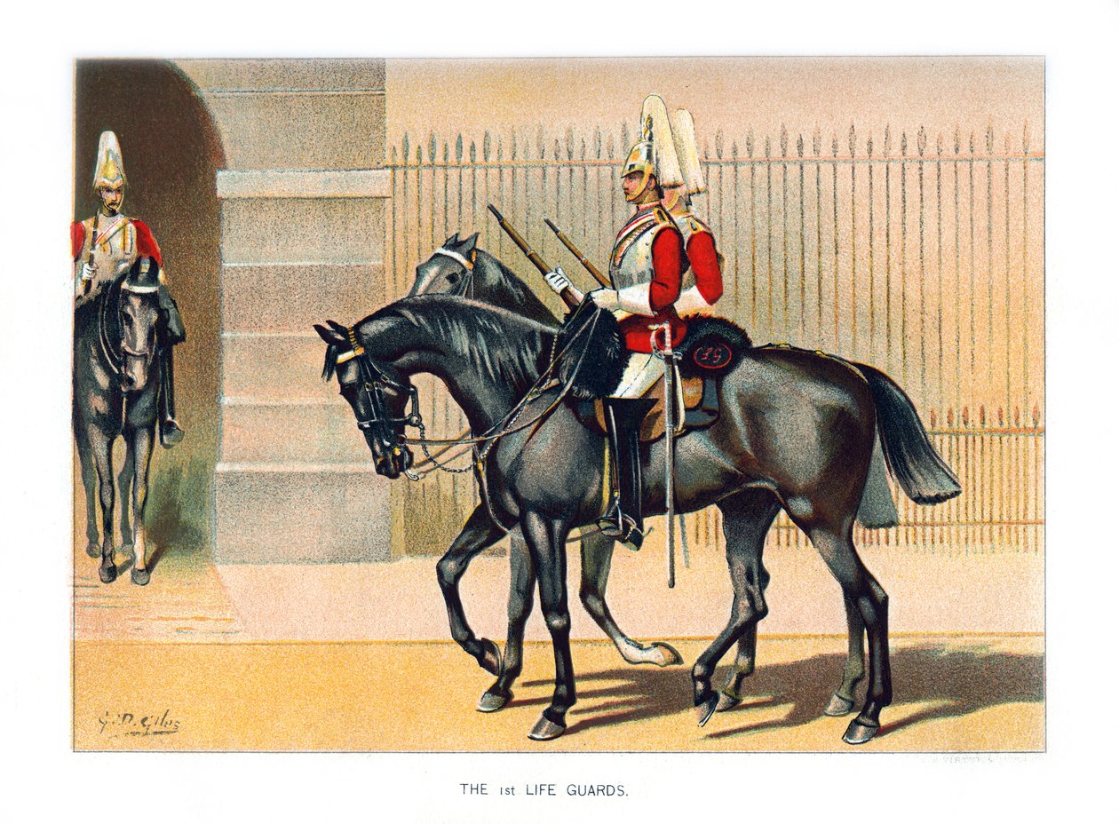 द फर्स्ट लाइफ गार्ड्स, c1890 द्वारा जेफ्री डगलस गिल्स