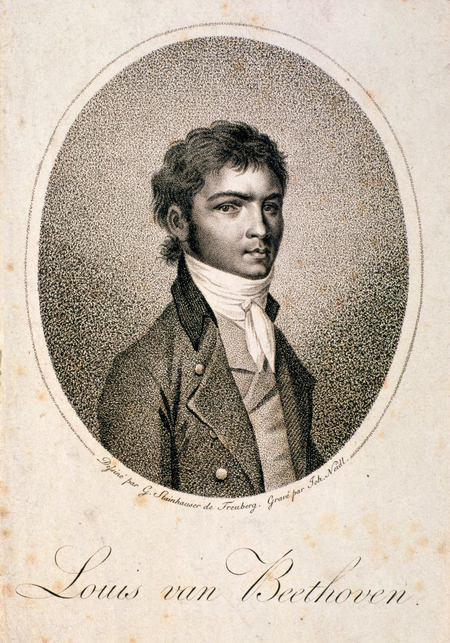जोहान जोसेफ नीडल (1776-1832) (mezzotint) द्वारा उत्कीर्ण लुई वान बीथोवेन (1712-73) का चित्र द्वारा जॉर्ज एंड्रियास स्टाइनहॉसर