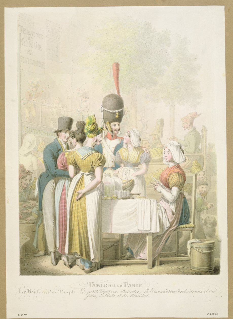 बुलेवार्ड डू टेम्पल, 1831 में &39;टैबलो डी पेरिस&39; से द्वारा जॉर्ज एमानुएल ओपित्ज़