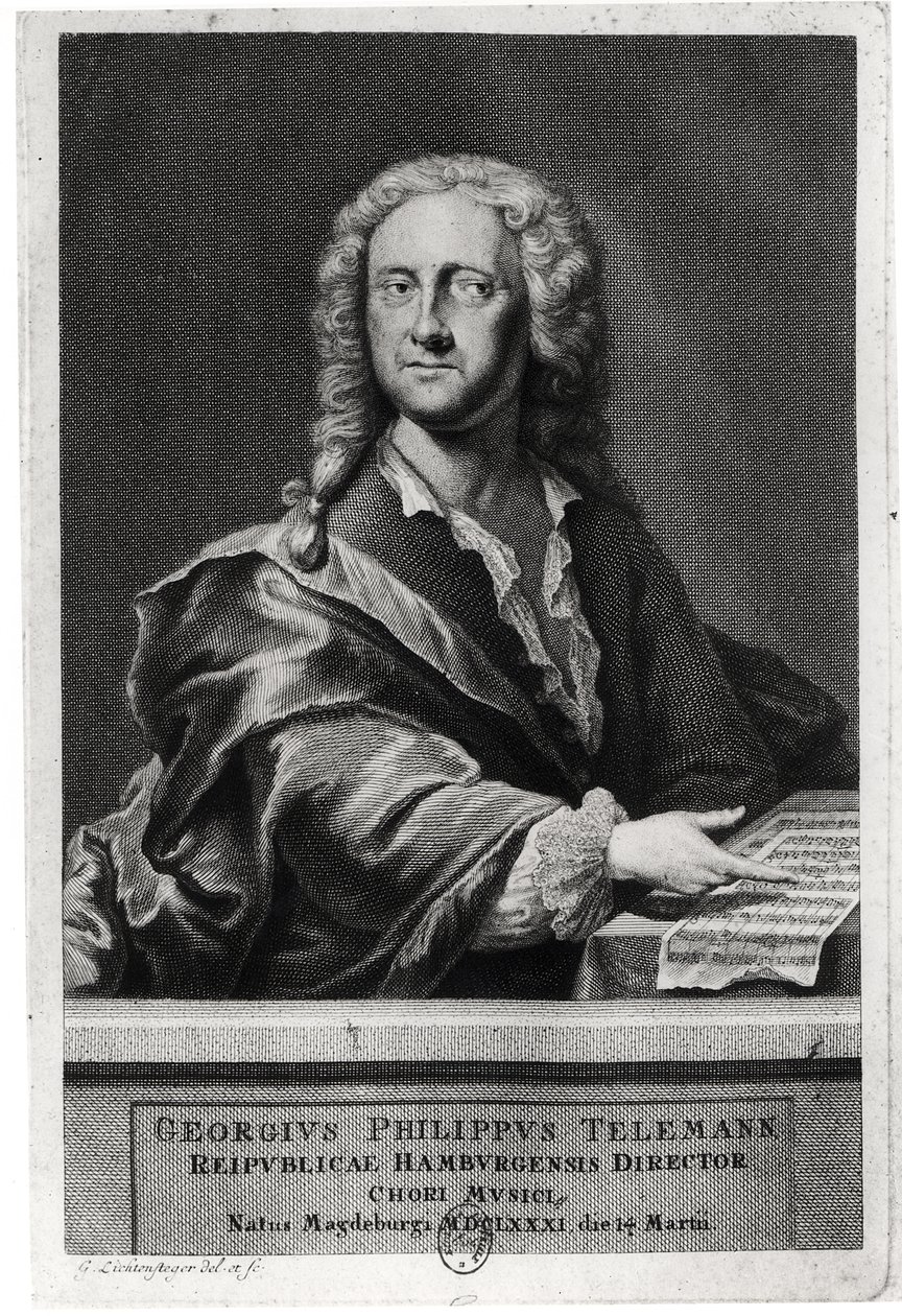 जॉर्ज फिलिप टेलीमैन की पोर्ट्रेट (1681-1757) द्वारा जॉर्ज लिक्टेनस्टेगर