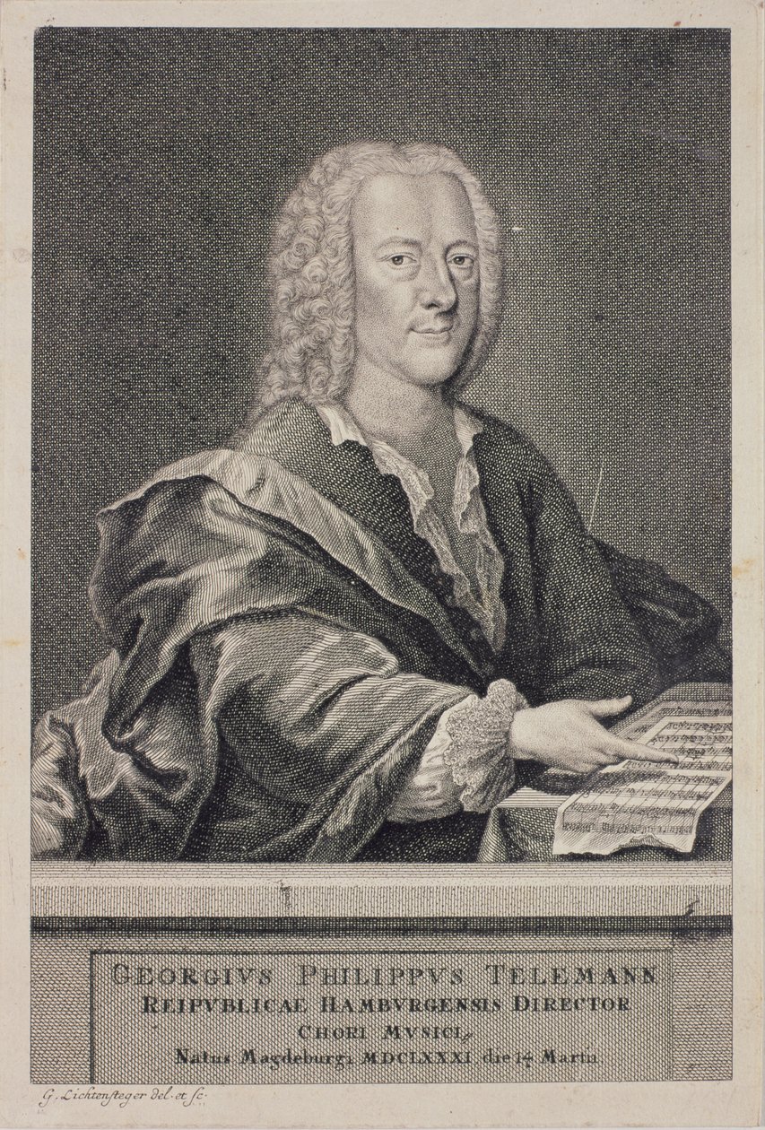 जॉर्ज फिलिप टेलीमैन की पोर्ट्रेट (1681-1757) द्वारा जॉर्ज लिक्टेनस्टेगर