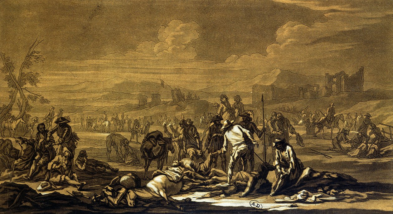 लड़ाई के बाद, 1695, क्रिश्चियन रगेंदास (1708-81) द्वारा उत्कीर्ण c.1740 द्वारा जॉर्ज फिलिप I रगेंदास