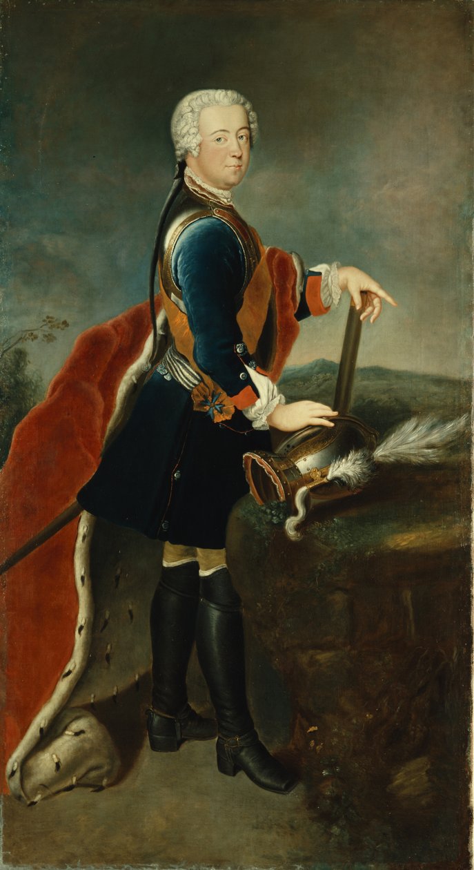 क्राउन प्रिंस फ्रेडरिक II, c.1736 द्वारा जॉर्ज वेनजेलौस वॉन नोबेल्सडॉर्फ