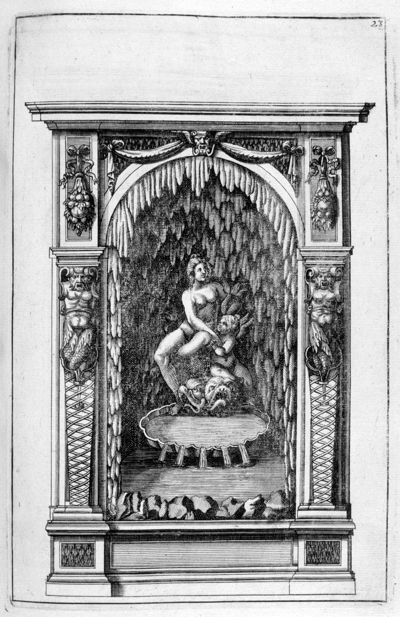 फाउंटेन, ग्रोटो डिजाइन, 1664। द्वारा जॉर्ज एंड्रियास बॉकलर