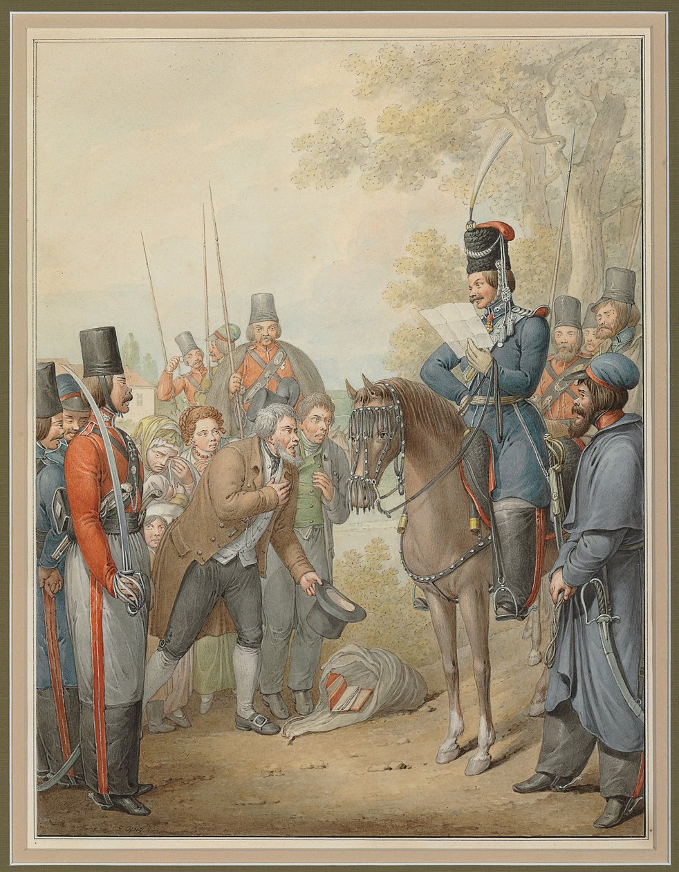 रूसी Cossacks और एक पूरक, द्वारा जॉर्ज एमानुएल ओपित्ज़