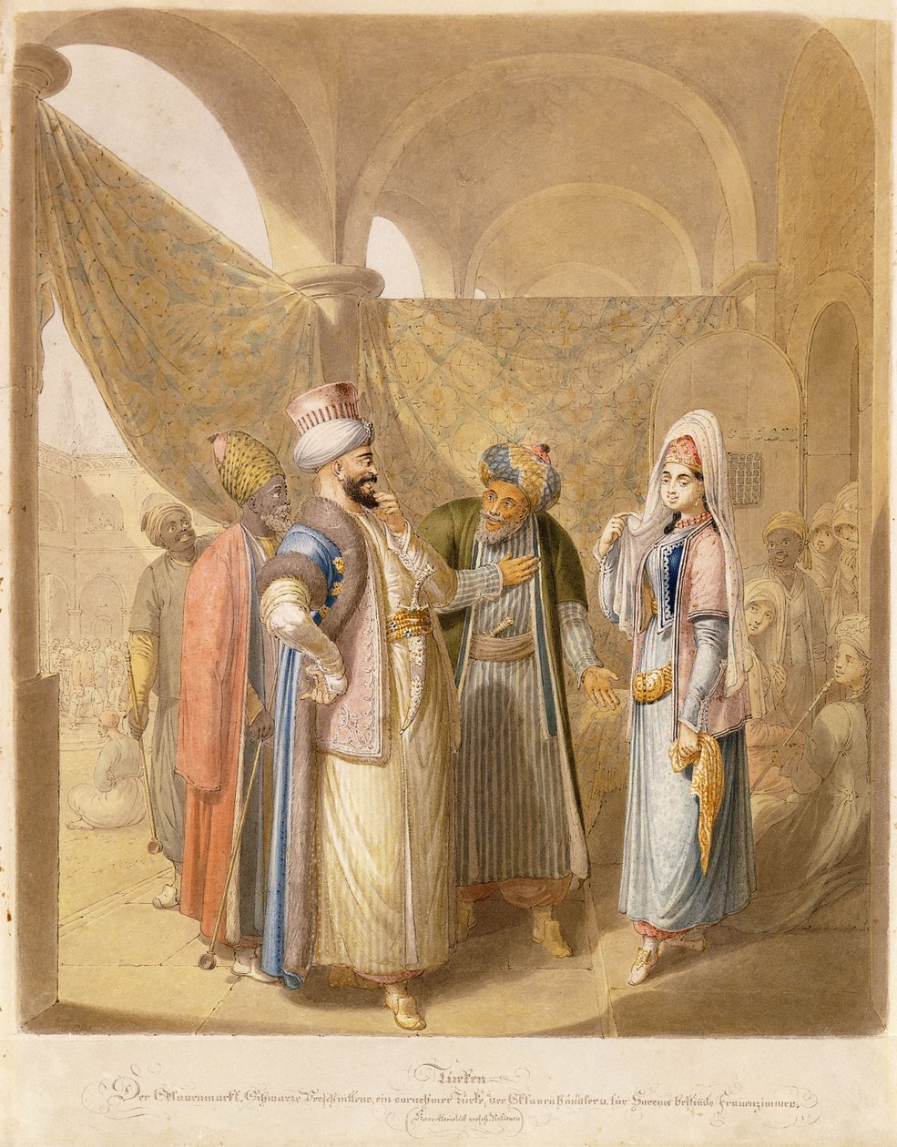 द स्लेव मार्केट, 1824 द्वारा जॉर्ज एमानुएल ओपित्ज़