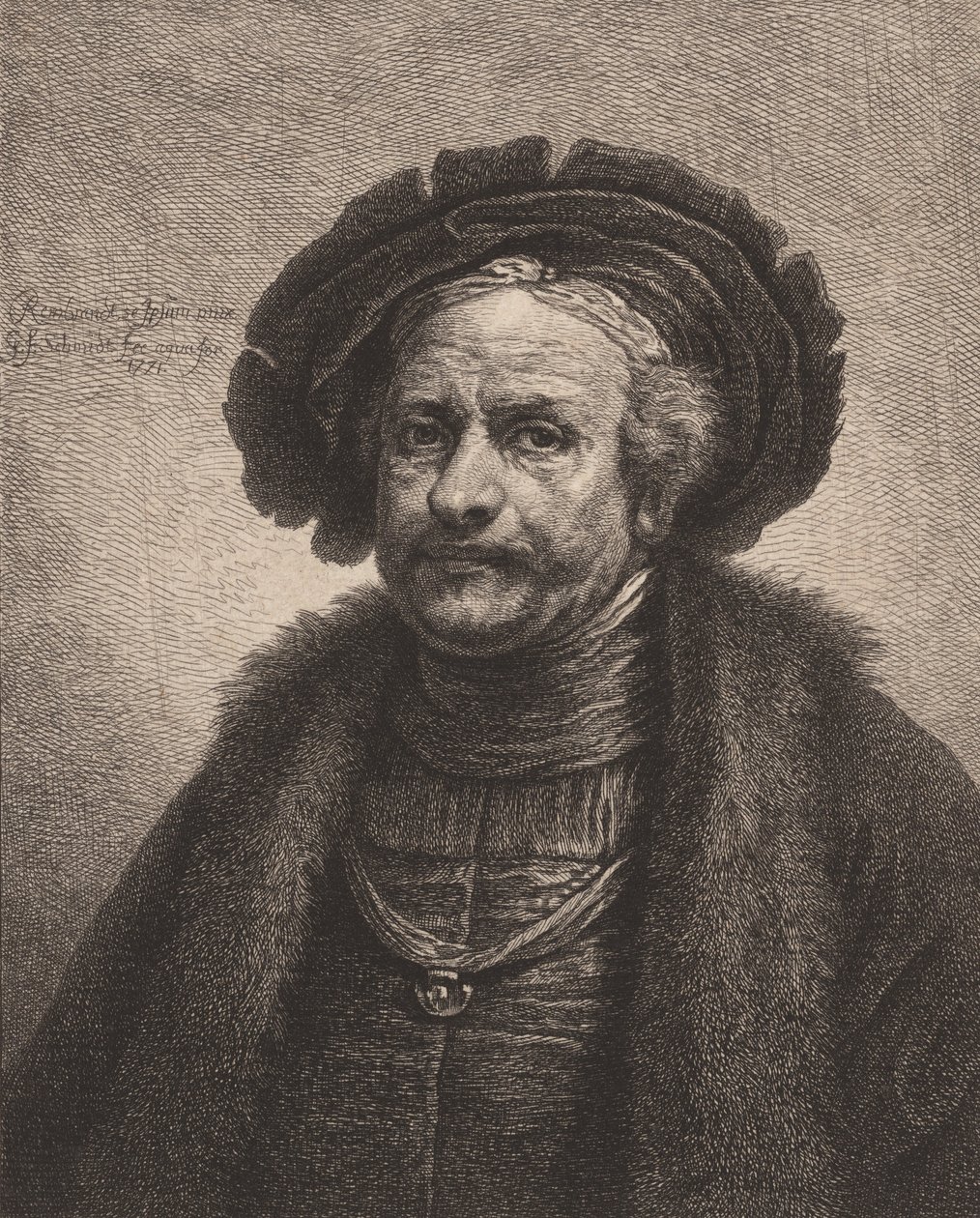 रेम्ब्रांट का स्व-चित्र, 1771। द्वारा जॉर्ज फ्रेडरिक श्मिट