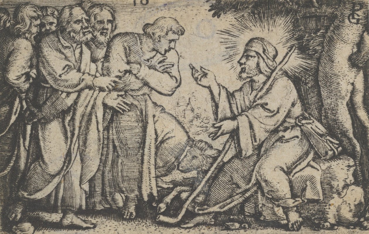 क्राइस्ट स्पीकिंग टू द डिसिपल्स, फ्रॉम द स्टोरी ऑफ क्राइस्ट, 1534-35। द्वारा जॉर्ज पेन्कज़