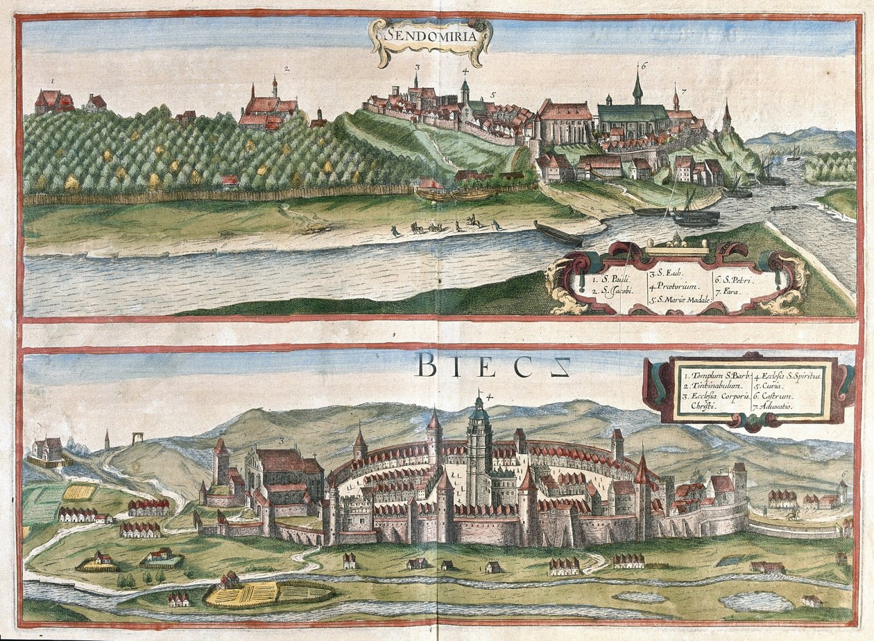 Sandomierz और Biecz, पोलैंड (उत्कीर्णन) द्वारा फ्रांसो