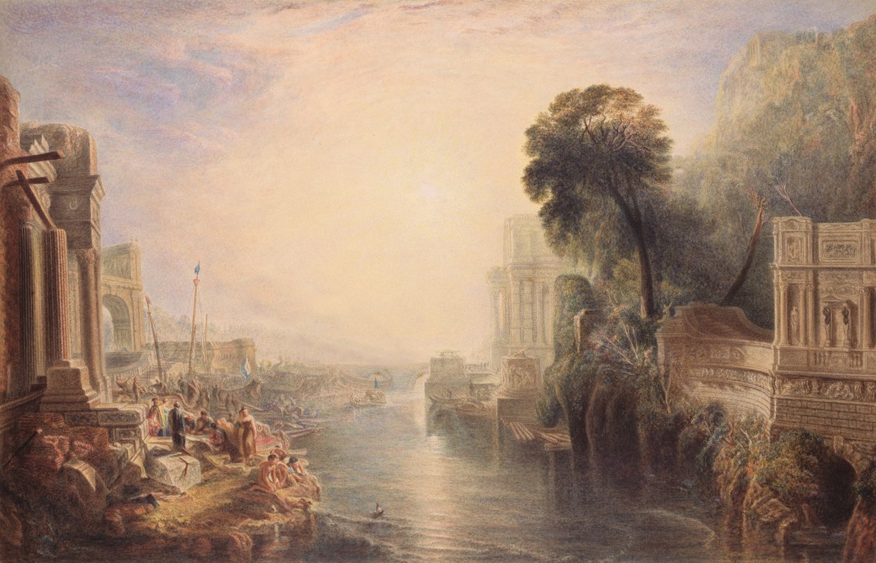 प्राचीन रोम के खंडहर, c.1820 (कागज पर डब्ल्यूसी और गोंद अरबी) द्वारा जॉर्ज बैरेट