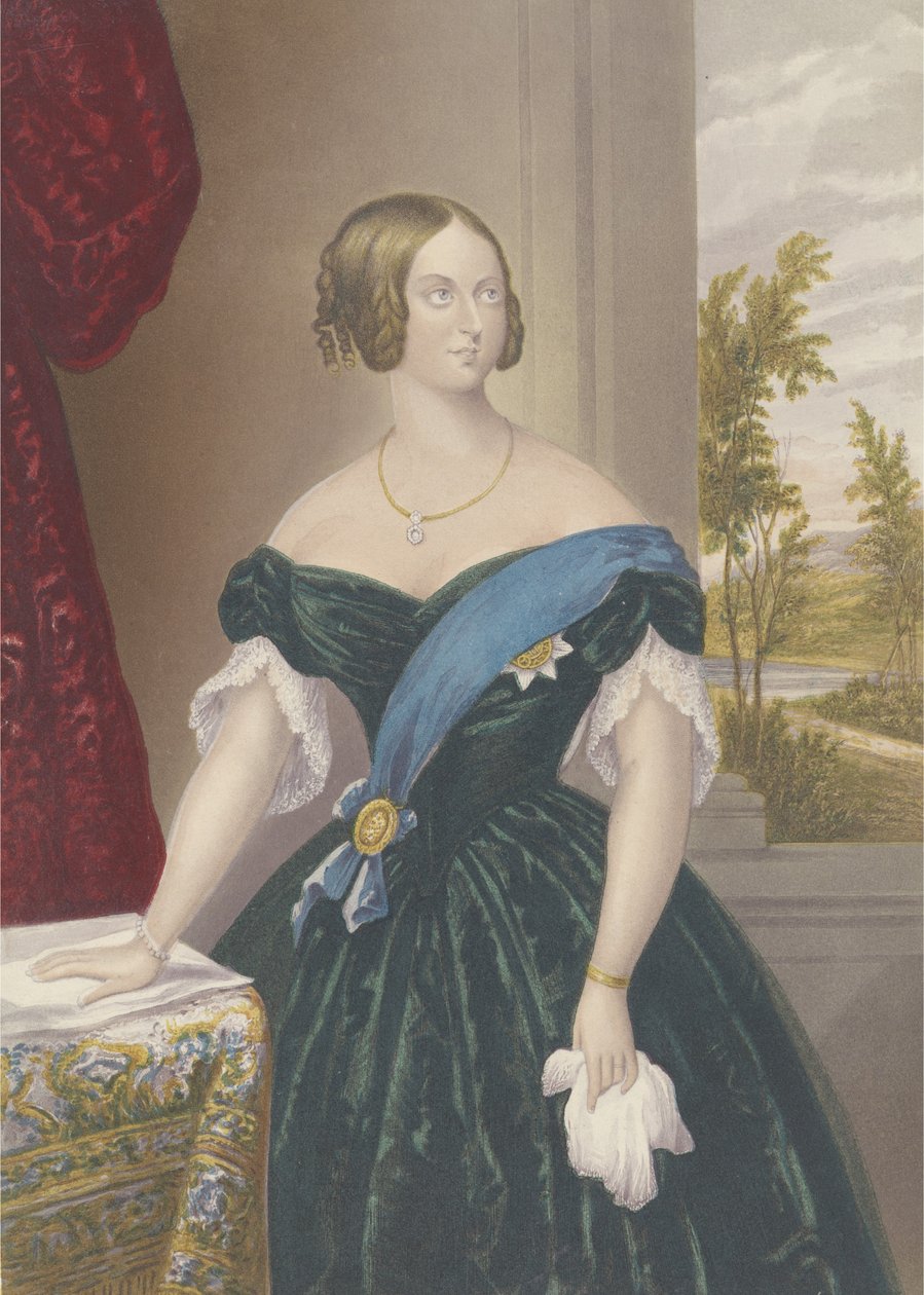 क्वीन विक्टोरिया, c.1860 (एक्वाटिंट) द्वारा जॉर्ज बैक्सटर