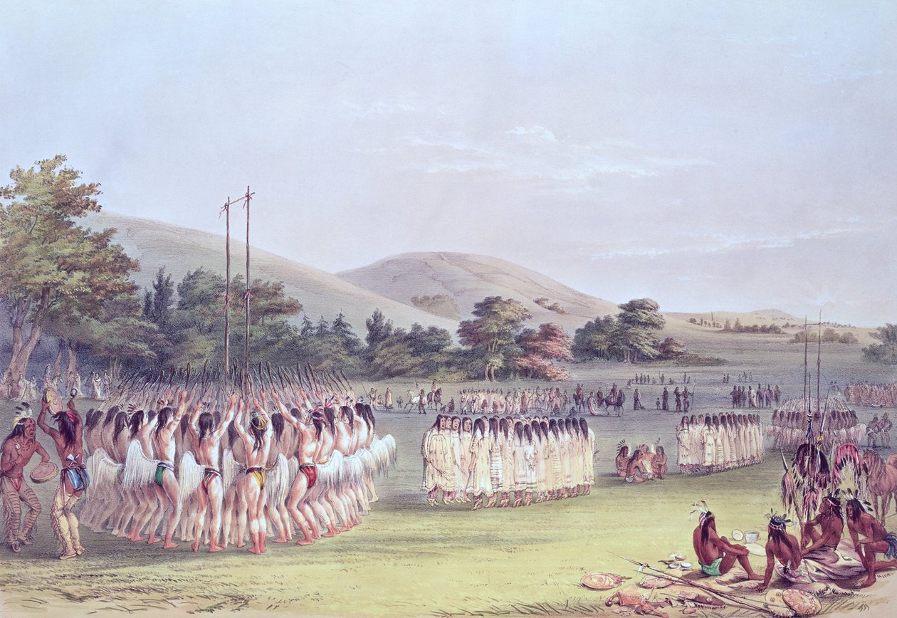 चोक्टाव बॉल-डांस, 1834-35 द्वारा जॉर्ज कैटलिन