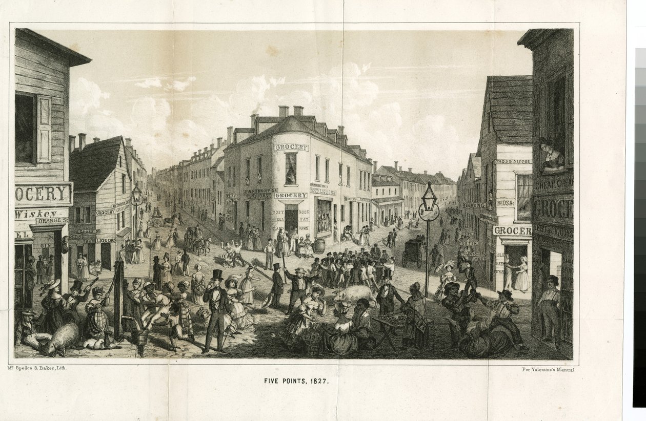 पांच बिंदु, 1827, मैकस्पेडन und बेकर द्वारा उत्कीर्ण, 1855 द्वारा जॉर्ज कैटलिन
