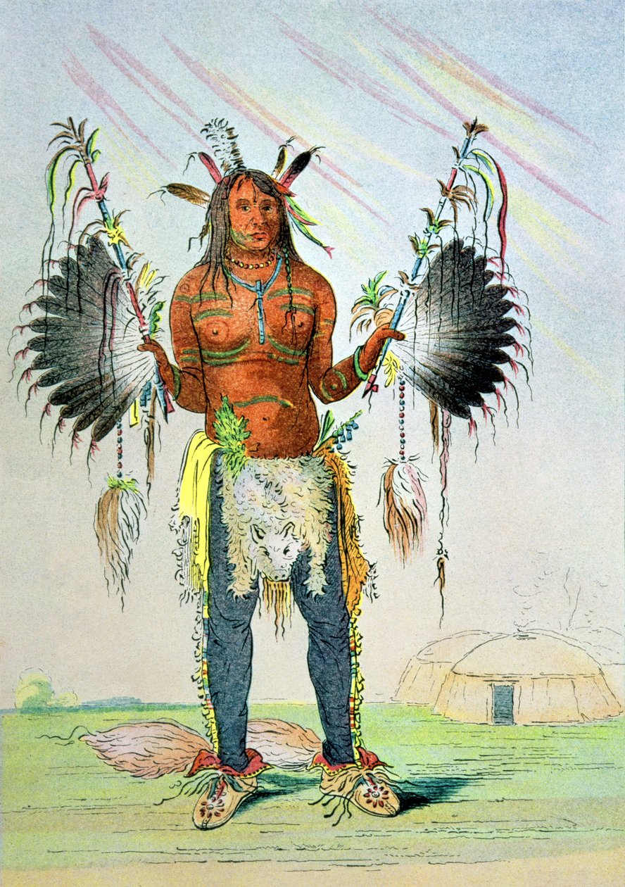 मंडन मेडिसिन मैन मह-टू-हह &39;ओल्ड बियर&39;, 1832-39 द्वारा जॉर्ज कैटलिन