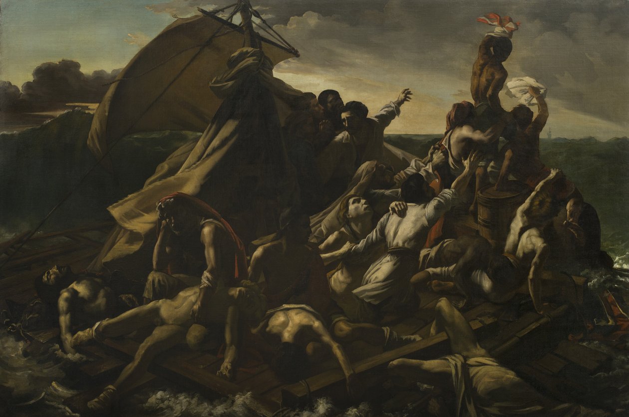 थिओडोर गेरिकौल के बाद मेडुसा का अवशेष, 1830 (लिनन पर तेल) द्वारा जॉर्ज कुक