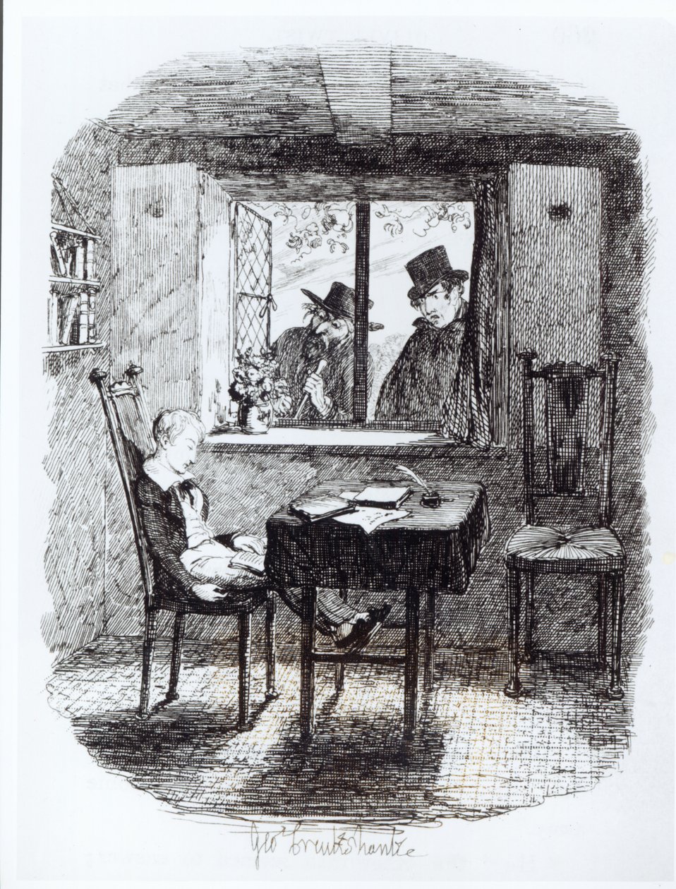 भिक्षुओं और यहूदी डिस्कवर ओलिवर, चार्ल्स डिकेंस, 1838 द्वारा &39;ओलिवर ट्विस्ट&39; का चित्रण द्वारा जॉर्ज क्रूइशांक