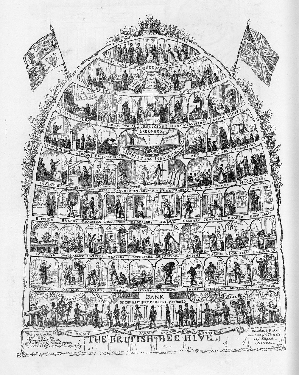 ब्रिटिश बीहाइव, 1867 द्वारा जॉर्ज क्रूइशांक