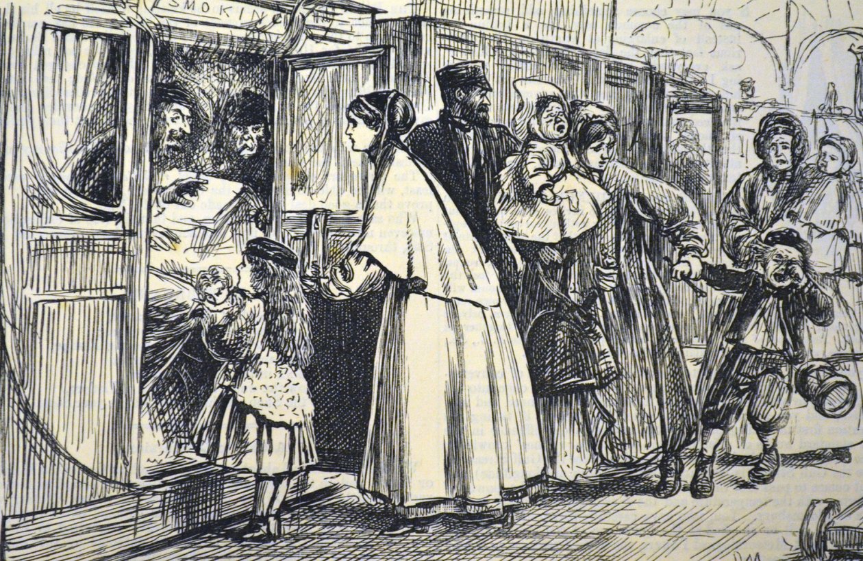 1869 में एक धूम्रपान गाड़ी पर आक्रमण द्वारा जॉर्ज डू मौरियर