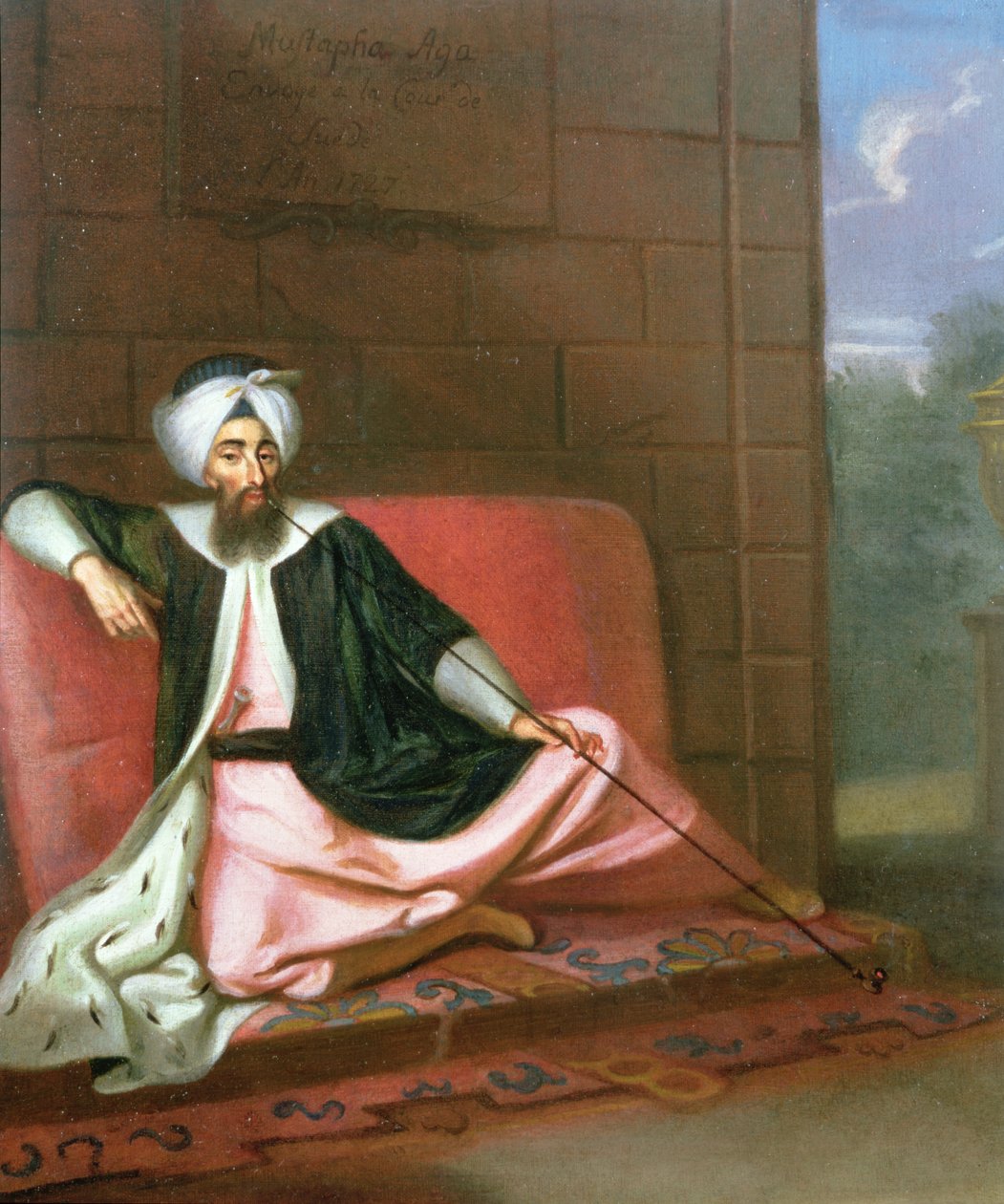 मुस्तफा आगा एमिसरी का चित्रण स्वीडिश कोर्ट, 1727 तक द्वारा जॉर्ज एंगलहार्ड्ट श्रोएडर