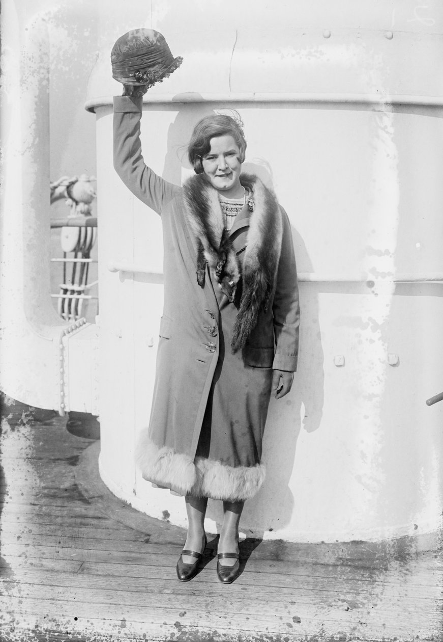 Gertrude Ederle चैनल, 1926 को तैरने के बाद न्यूयॉर्क लौटता है द्वारा जॉर्ज ग्रांथम बैन