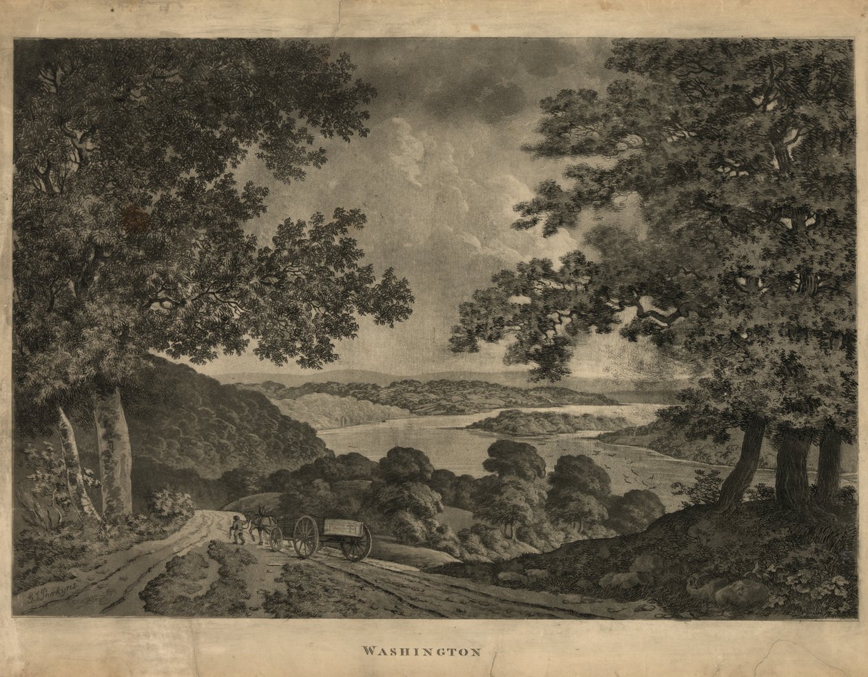 वाशिंगटन, 1795 (एक्वाटिंट) द्वारा जॉर्ज ईशम पार्किंस