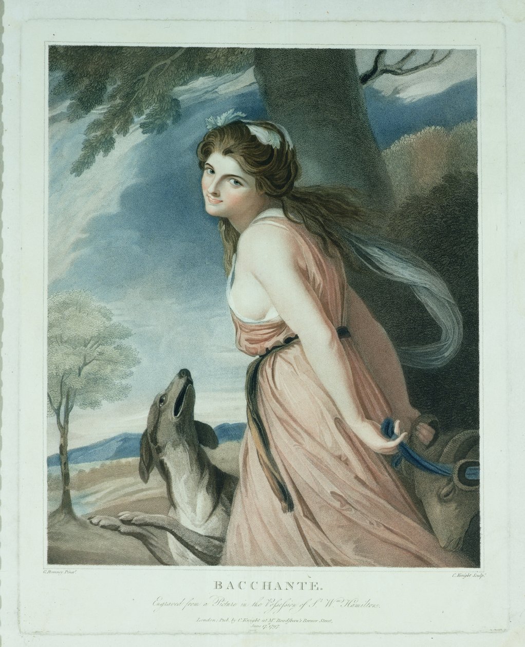 Bacchante, उत्कीर्ण और पब। चार्ल्स नाइट (1743-c.1826), 1797 (स्टीपल एनग्रेविंग) द्वारा जॉर्ज रोमनी