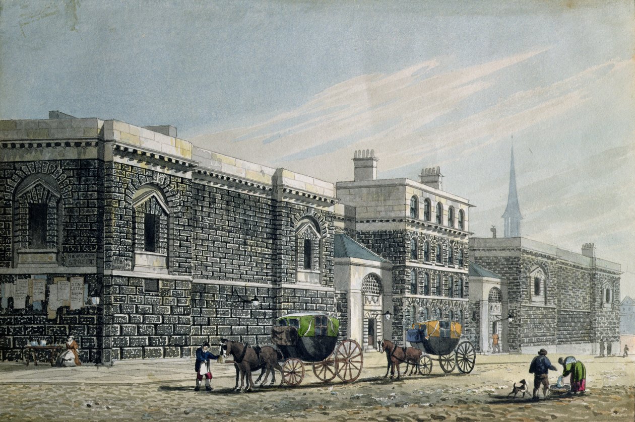 वेस्टगेट ऑफ़ न्यूगेट, c.1810 द्वारा जॉर्ज शेफर्ड