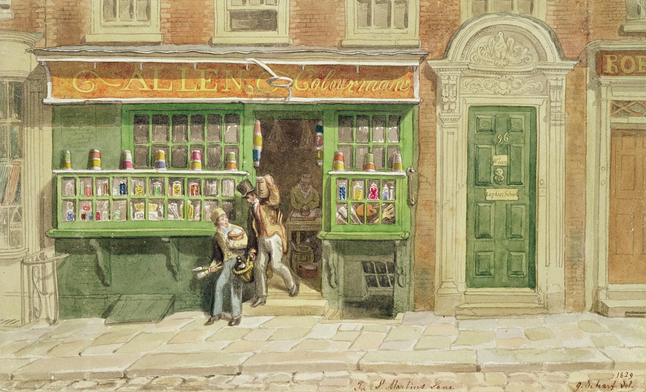 Colourman&39;s Shop, St Martin&39;s लेन, 1829 द्वारा जॉर्ज Snr तीव्र