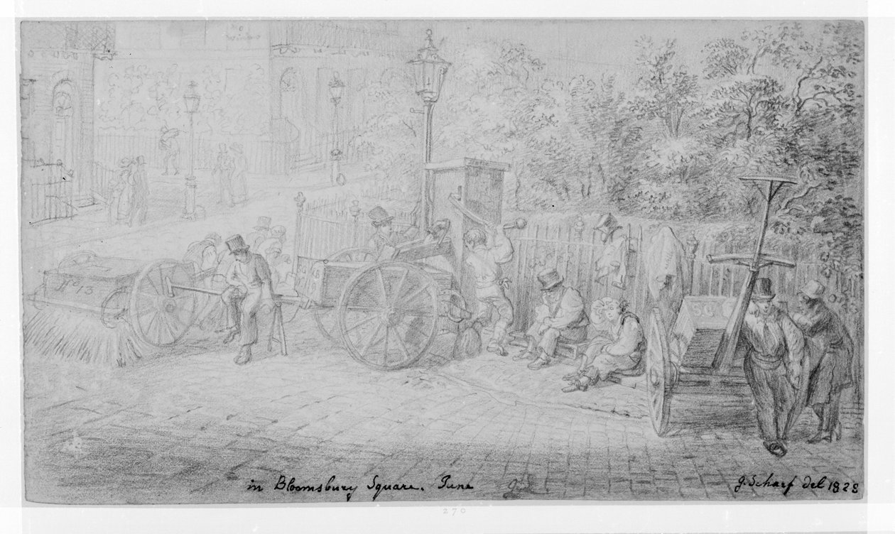 1828 में हीट वेव के दौरान ब्लूम्सबरी स्क्वायर में द्वारा जॉर्ज Snr तीव्र