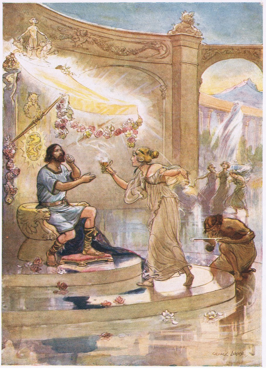 Circe का महल: मेरे महान मेहमान पियो Circe ने कहा, मुस्कुराते हुए उसने उसे बकरी के साथ पेश किया द्वारा जॉर्ज सॉपर