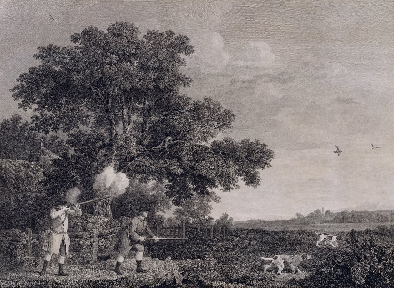 विलियम वूलेट (1735-85) 1770 द्वारा उत्कीर्ण शूटिंग, प्लेट 3, (उत्कीर्णन के साथ उत्कीर्णन) द्वारा जॉर्ज स्टब्स