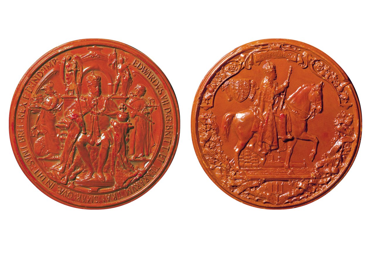 एडवर्ड VII की ग्रेट सील, फ्रैंक बोचर द्वारा मॉडलिंग, c.1904 (मोम) द्वारा जॉर्ज विलियम डी सौल्स